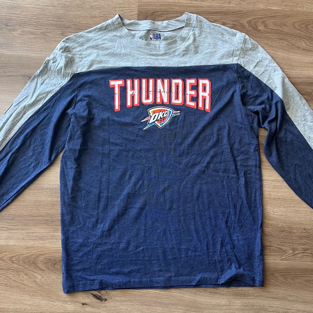 NBA OKC Thunder Men’s Long Sleeve Tee - Navy & Gray
